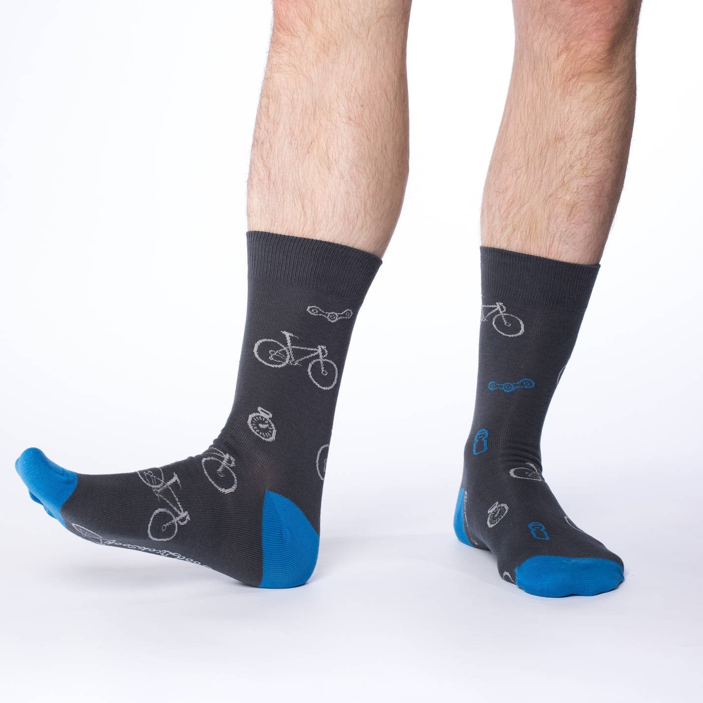 Good Luck Sock - Grey & Blue Bicycles