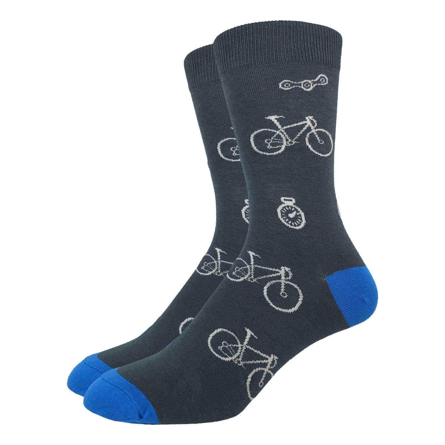 Good Luck Sock - Grey & Blue Bicycles