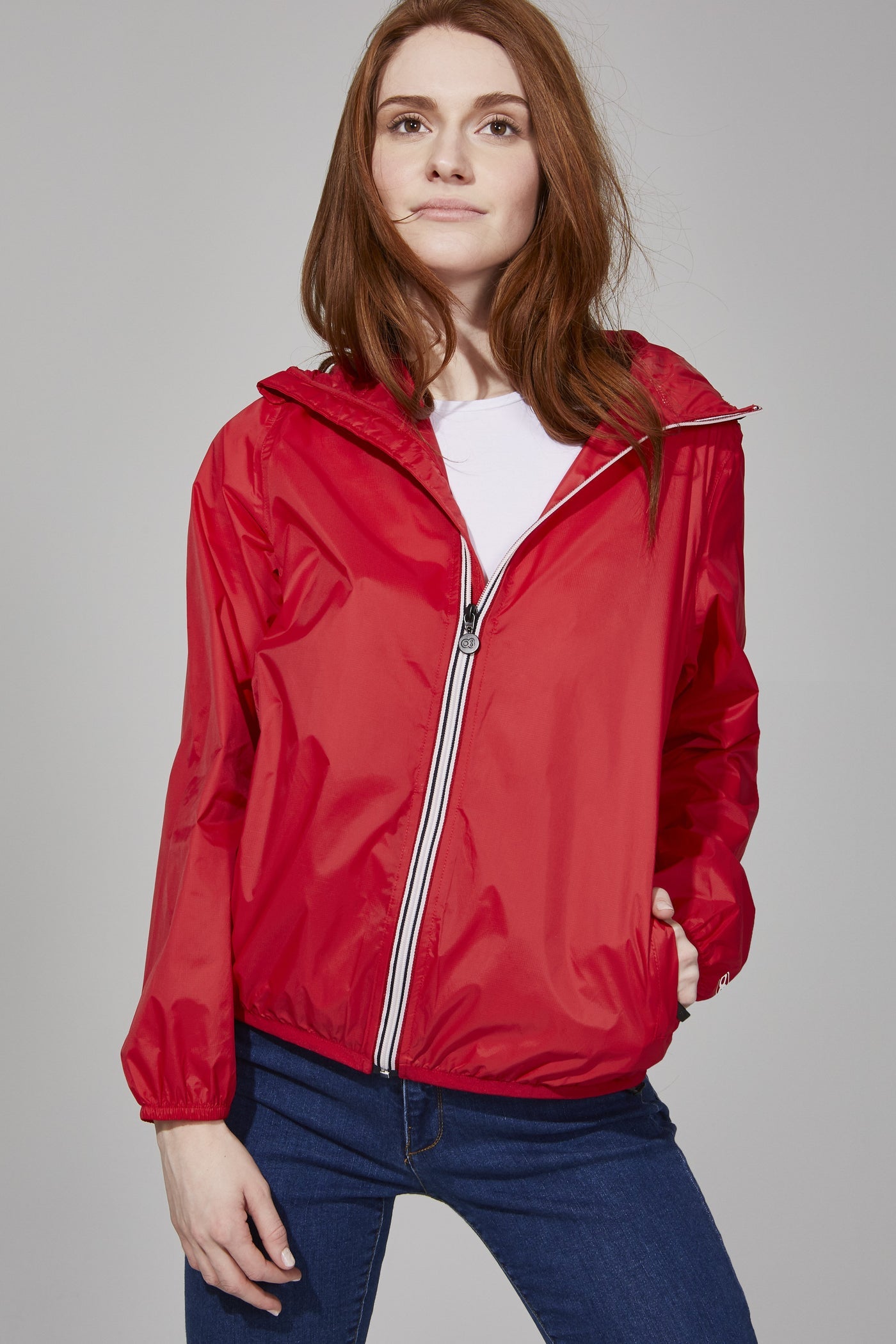 O8 Lifestyle - Sloane Full Zip Packable Rain Jacket